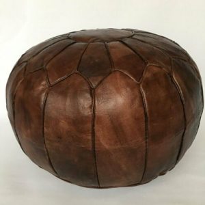 40 Off Moroccan Brown Leather Pouf Ottoman Dark Handmadology