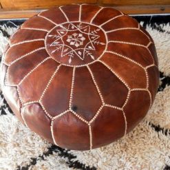 pouf leather brown
