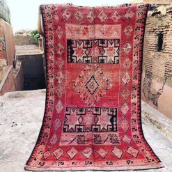 Red moroccan vintage carpet