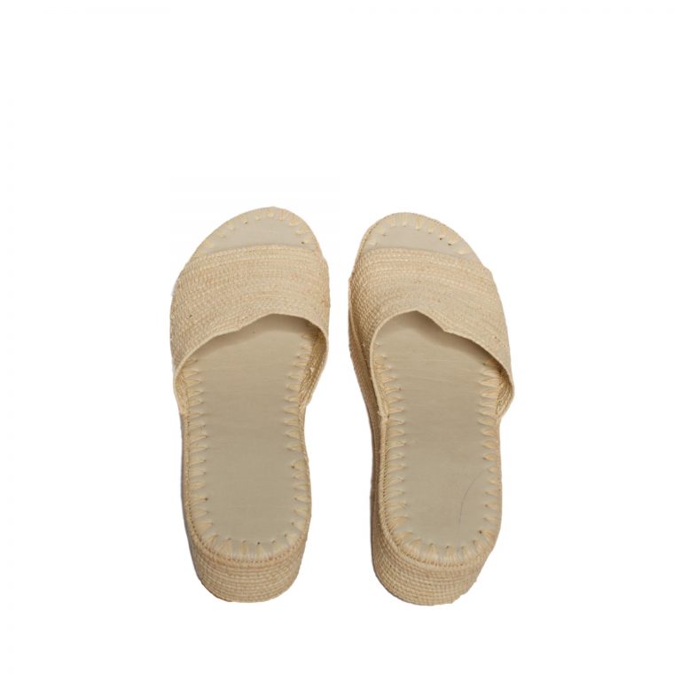 Women Raffia Plateau Slipper Natural - Image 3