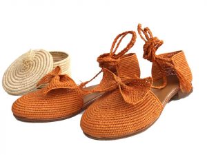 women flat raffia shoes