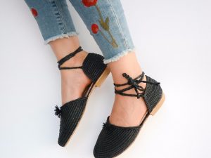 raffia d'orsay women flats summer sandals