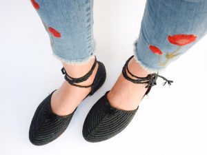 raffia d'orsay women flats summer sandals