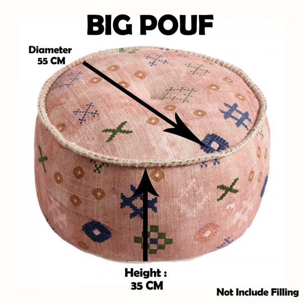 large pink moroccan pouf