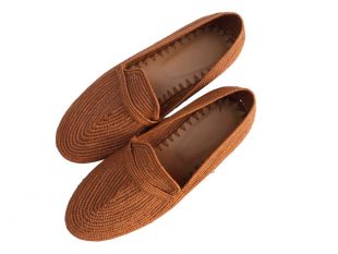 brown raffia shoes