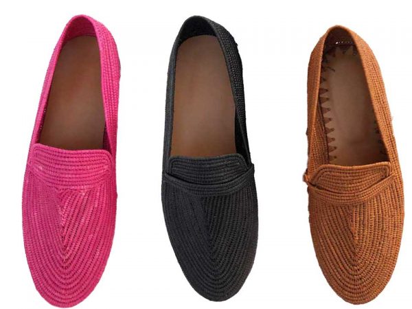 men's raffia shoes black pink brown