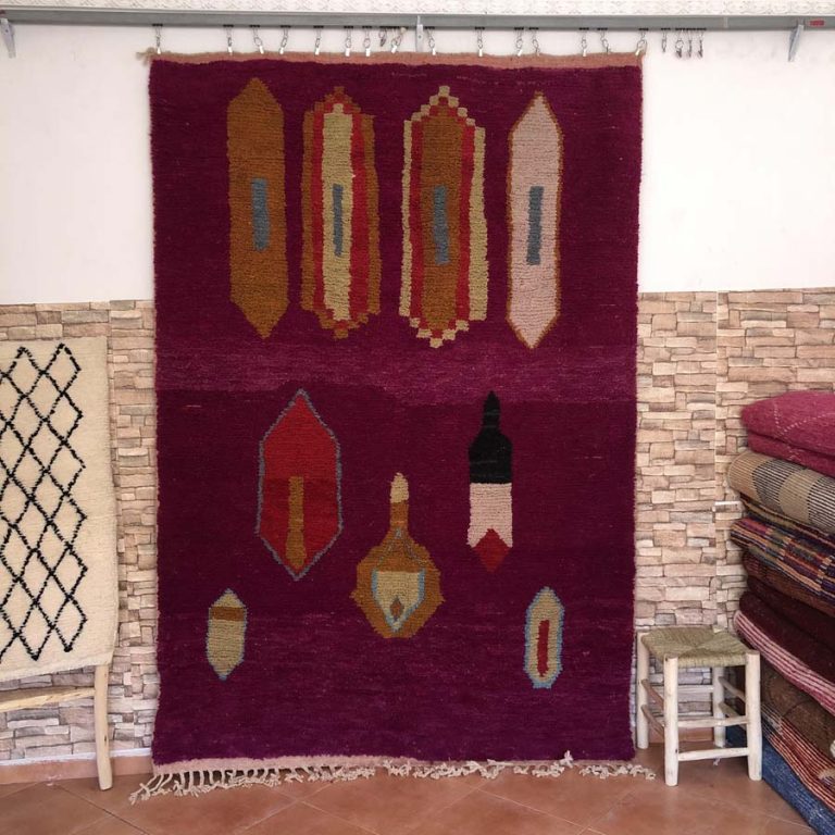 Moroccan Boujad Vintage Rug 5x8 - Image 1