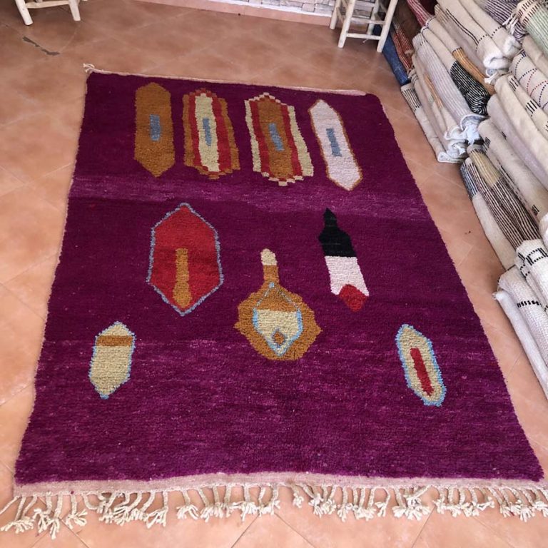 Moroccan Boujad Vintage Rug 5x8 - Image 2