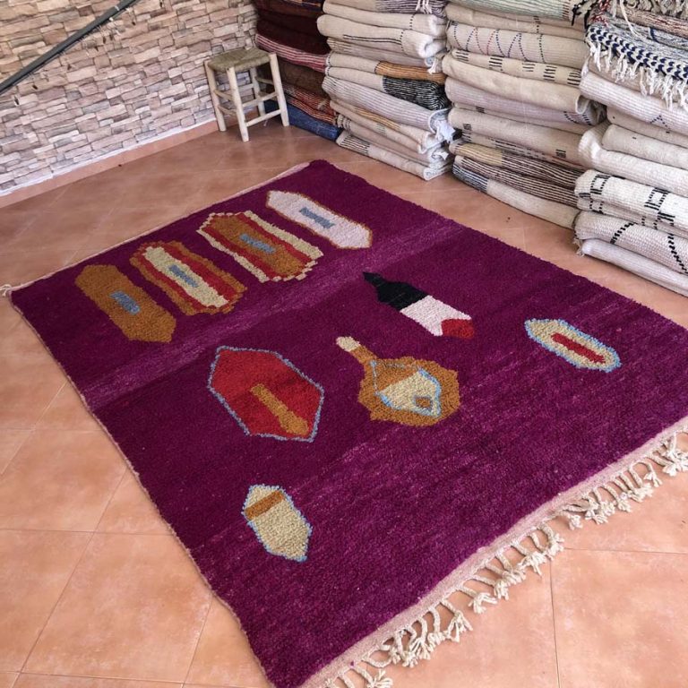 Moroccan Boujad Vintage Rug 5x8 - Image 3