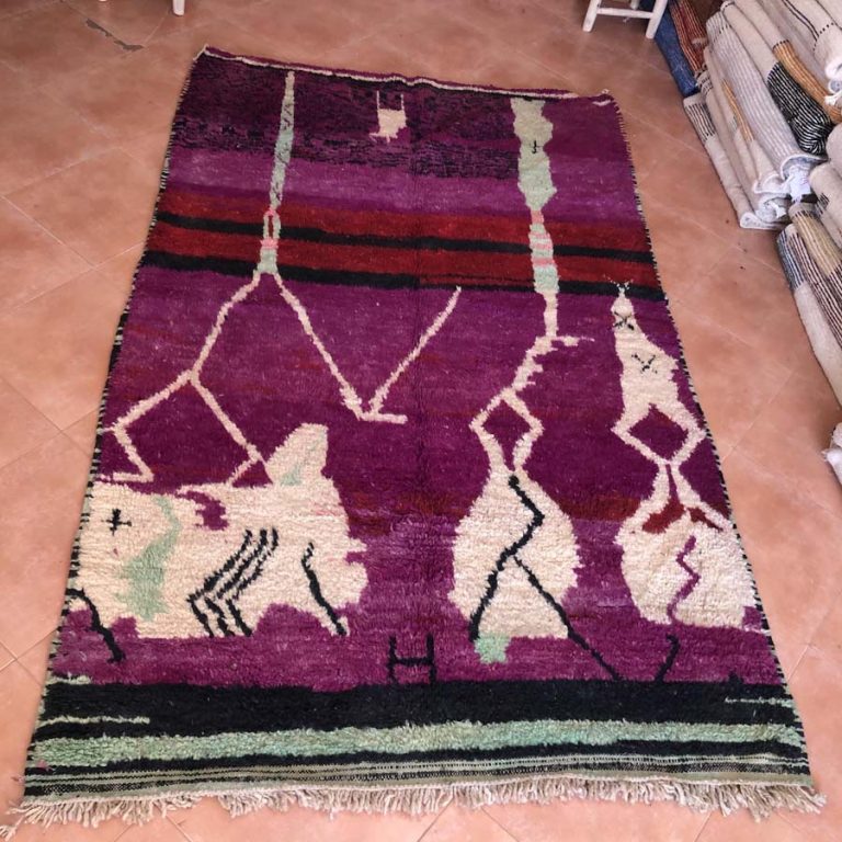 Moroccan Boujad Vintage Rug 5x7 - Image 2