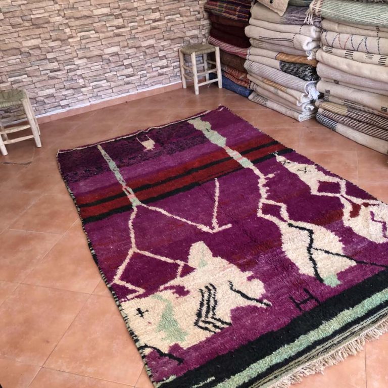 Moroccan Boujad Vintage Rug 5x7 - Image 3