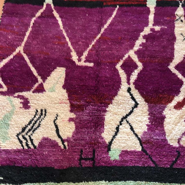 Moroccan Boujad Vintage Rug 5x7 - Image 4