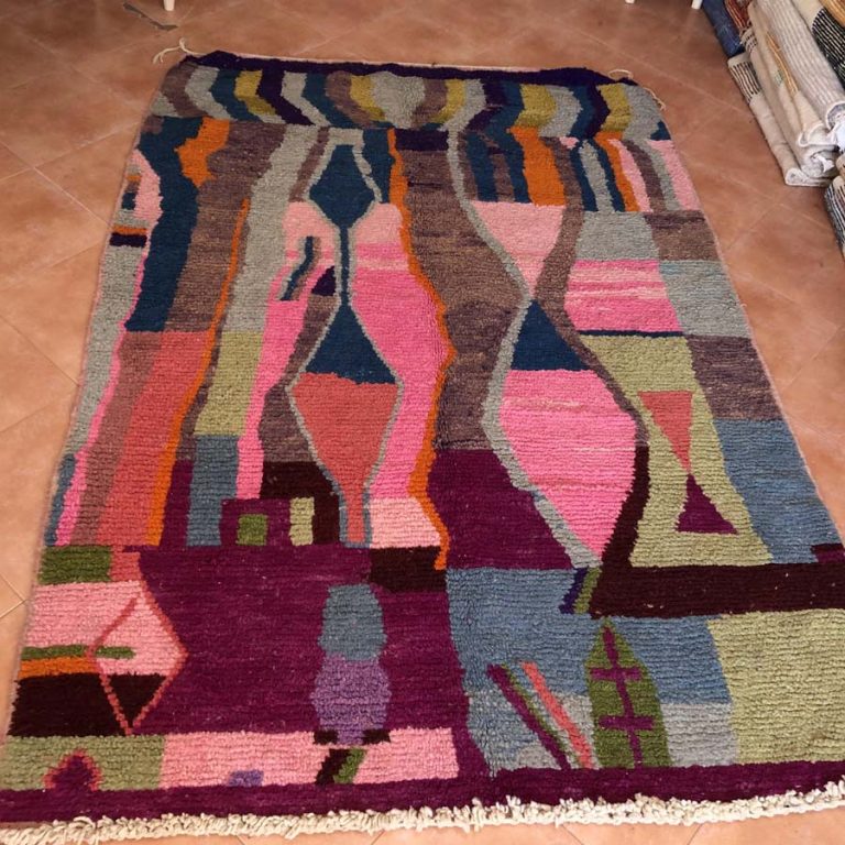 Moroccan Boujad Vintage Rug 8x5 - Image 2