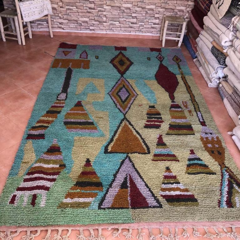 Moroccan Boujad Vintage Rug 6x10 - Image 2