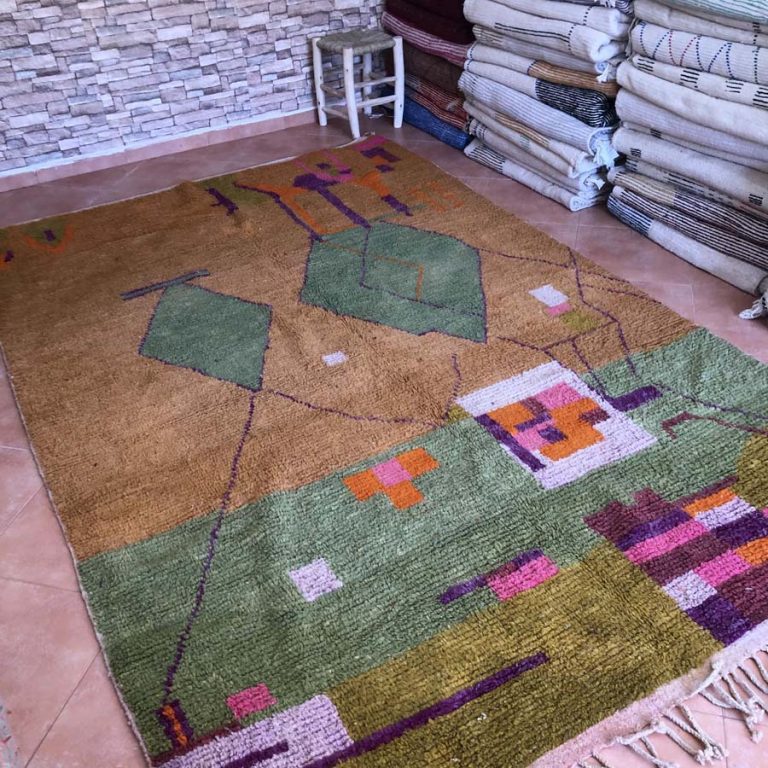 Moroccan Boujad Vintage Rug 6x9 - Image 2