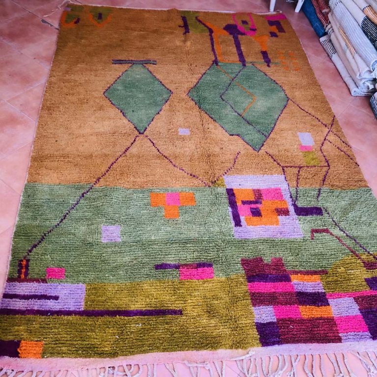 Moroccan Boujad Vintage Rug 6x9 - Image 4
