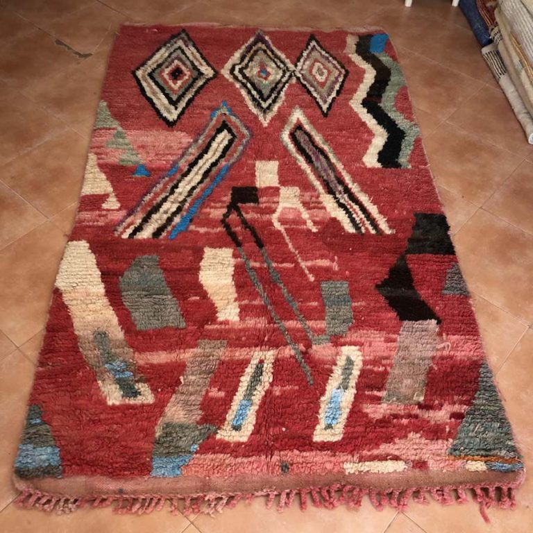 Moroccan Boujad Vintage Rug 5x8 - Image 2
