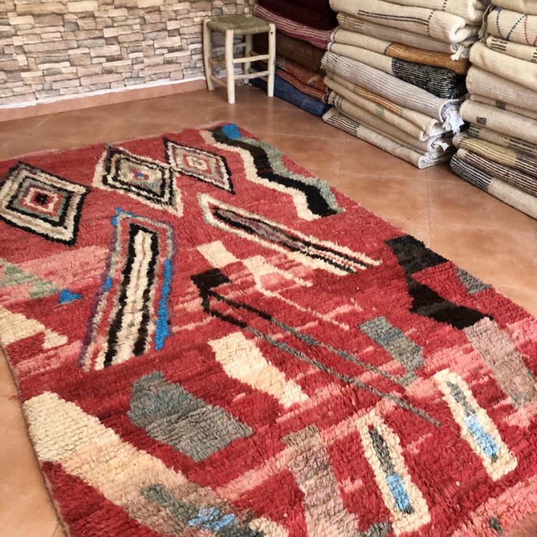 Moroccan Boujad Vintage Rug 5x8 - Image 3