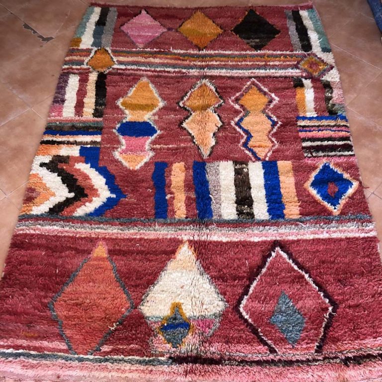 Moroccan Boujad Vintage Rug 5x7 - Image 2