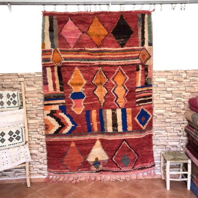 Moroccan Boujad Vintage Rug 5x7 - Image 1