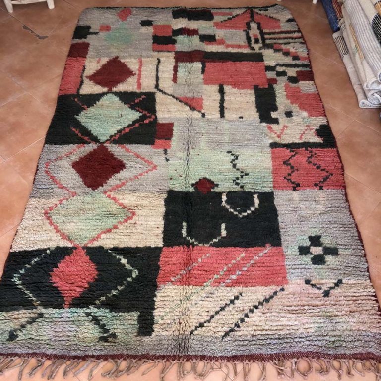 Moroccan Boujad Vintage Rug 5x8 - Image 2