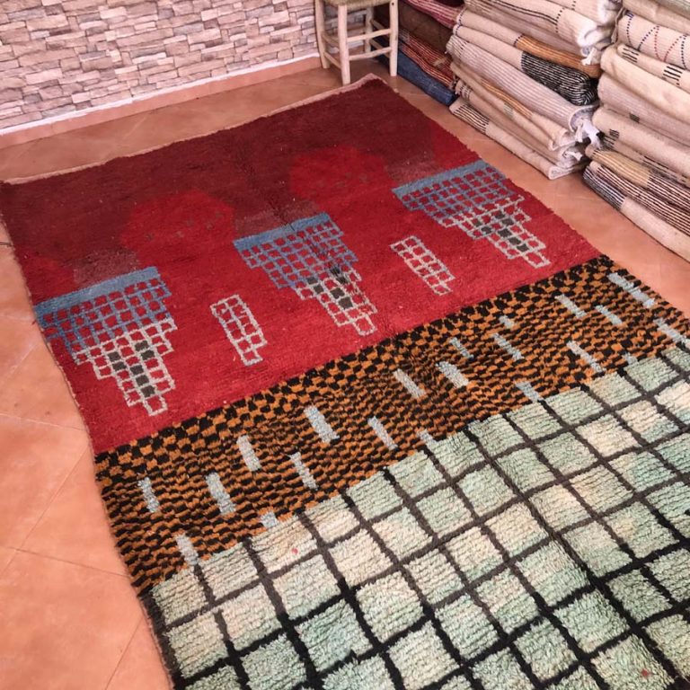 Moroccan Boujad Vintage Rug 8x10 - Image 3