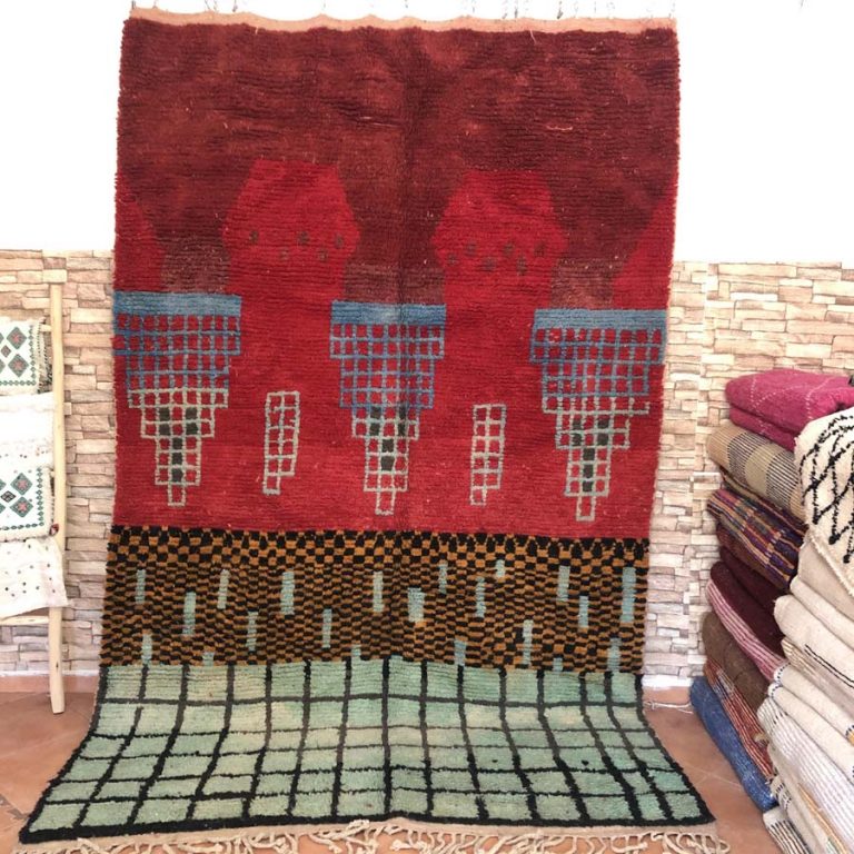 Moroccan Boujad Vintage Rug 8x10 - Image 1