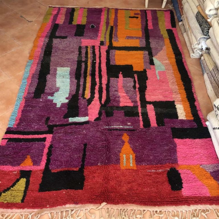 Moroccan Boujad Vintage Rug 6x10 - Image 2