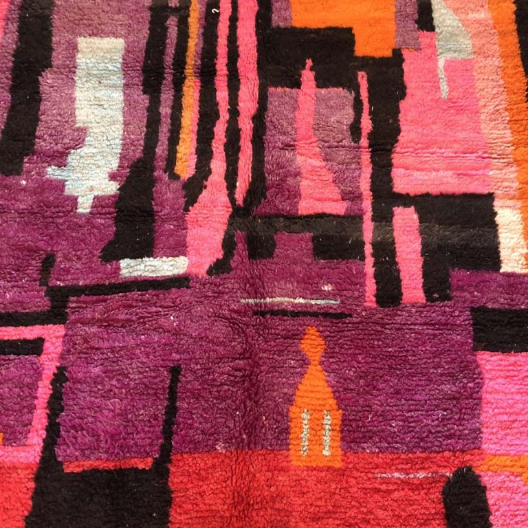 Moroccan Boujad Vintage Rug 6x10 - Image 3