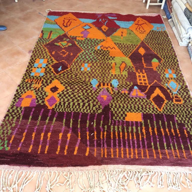 Moroccan Boujad Vintage Rug 6x9 - Image 2