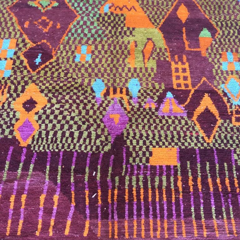 Moroccan Boujad Vintage Rug 6x9 - Image 3