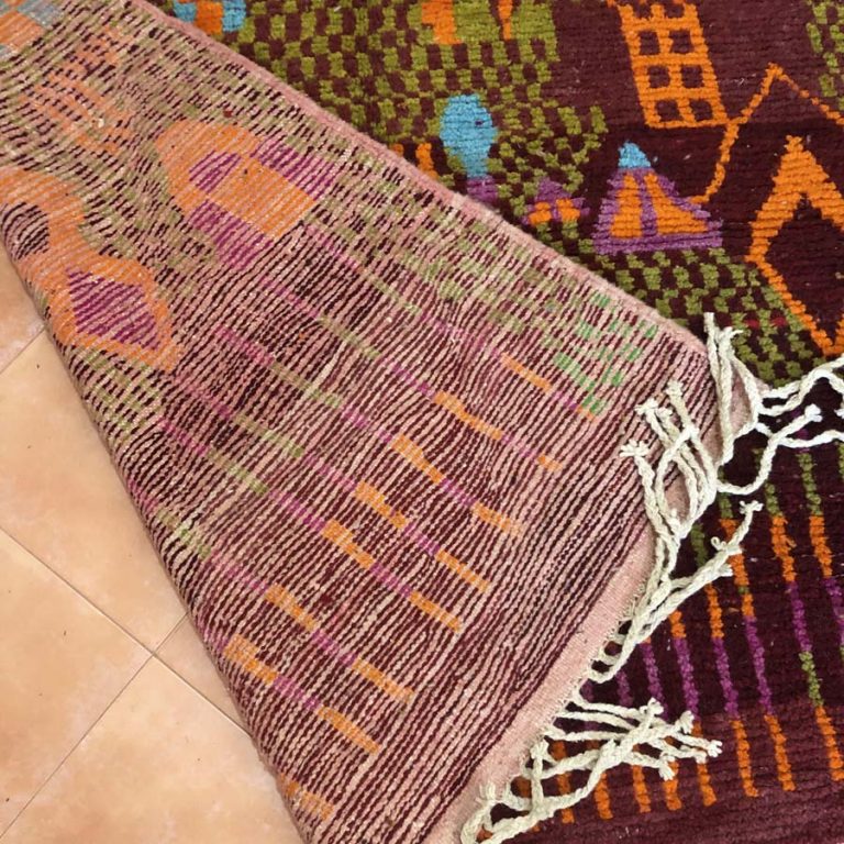 Moroccan Boujad Vintage Rug 6x9 - Image 4