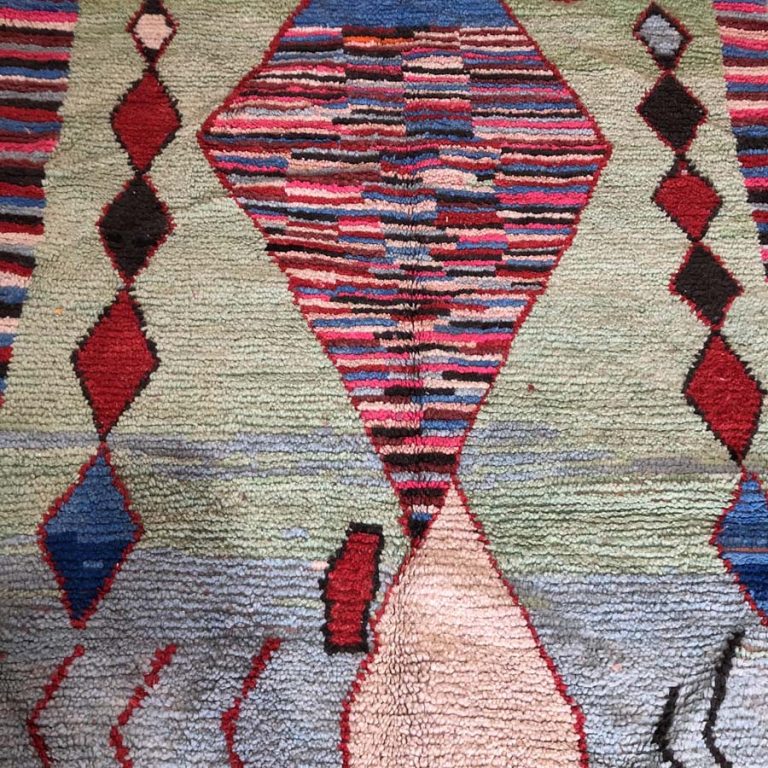 Moroccan Boujad Vintage Rug 5x8 - Image 3