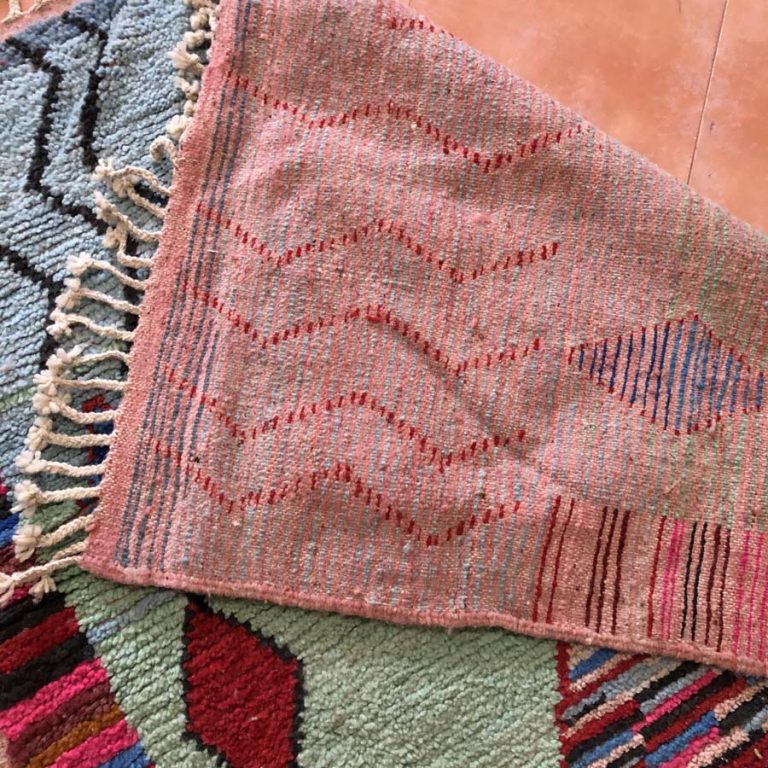 Moroccan Boujad Vintage Rug 5x8 - Image 4
