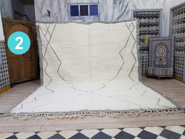 Custom Handmade Moroccan Rug, Berber Beni Ourain Rug, Beniourain carpet, White Wool Rug
