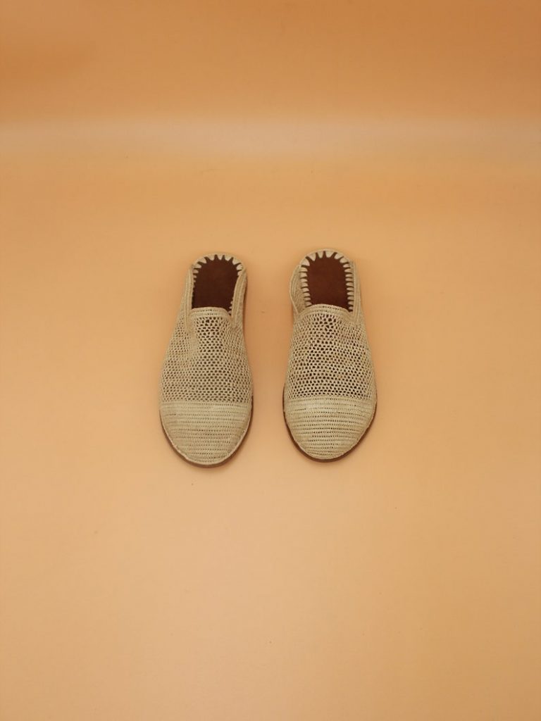 Natural Flat Raffia Shoes - Image 5