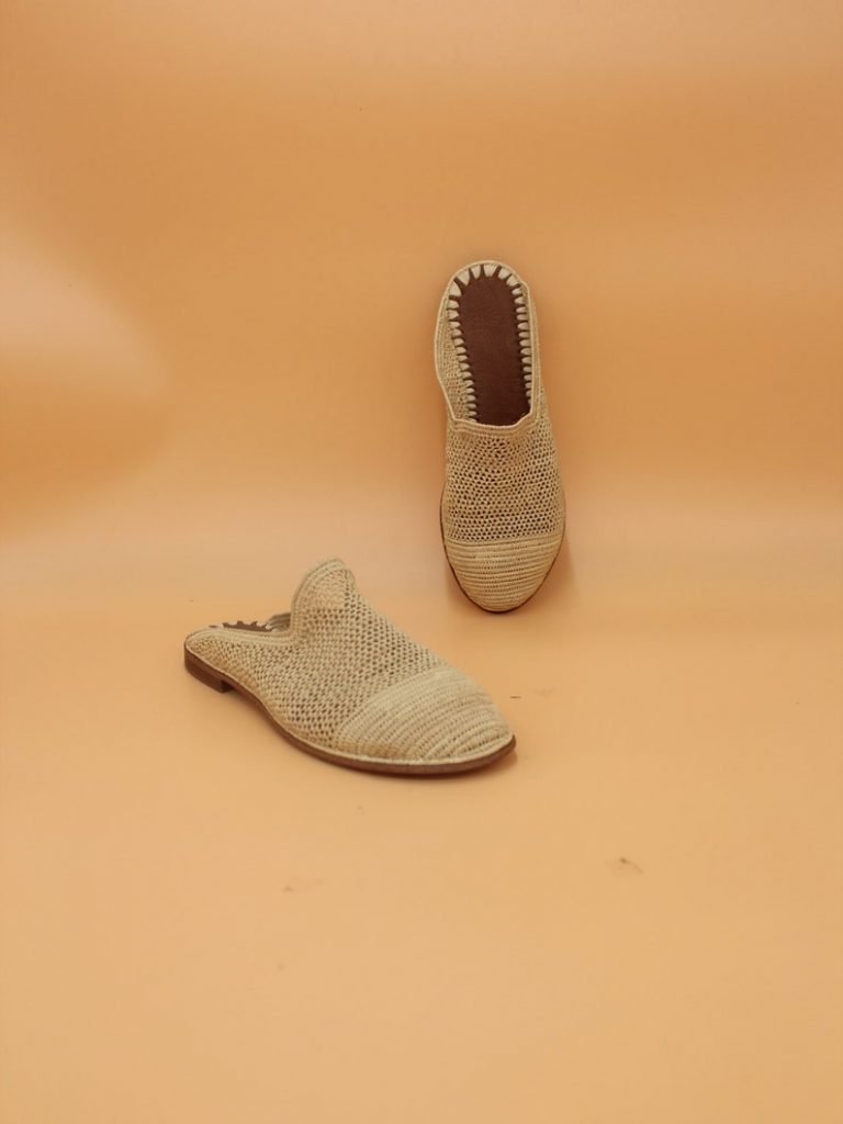 Natural Flat Raffia Shoes - Image 3