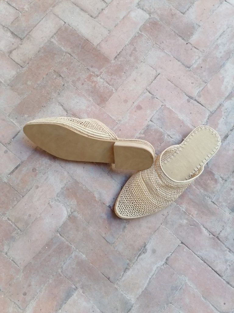 Natural Raffia Shoes slippers - Image 9