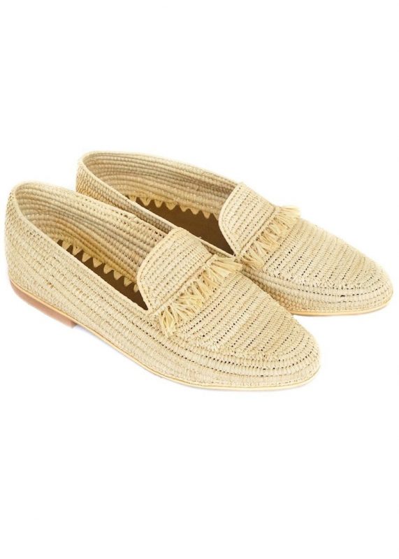 Natural Mocasins Raffia Shoes